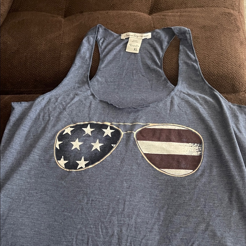 NWT Racer back tank aviator Stars and Stripes design